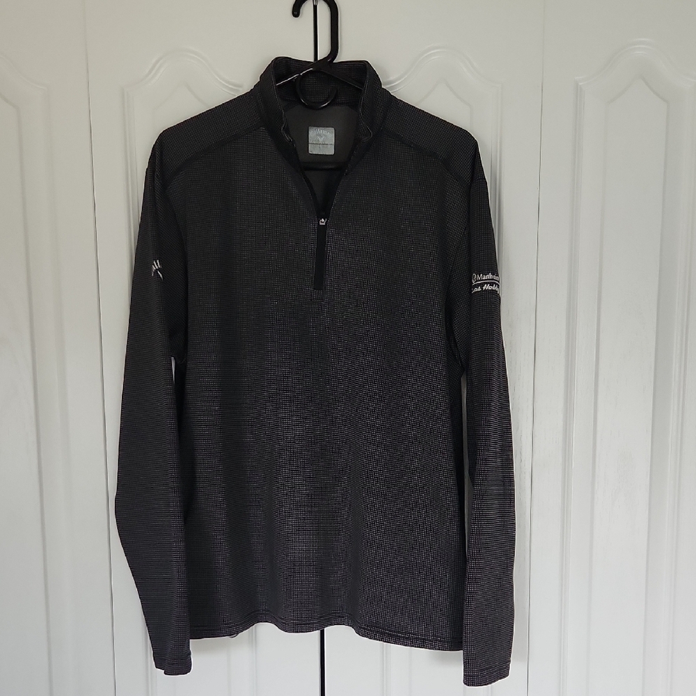 Callaway 3 Quarter Zip Cold Weather Golf Pullover - Charcoal Gray